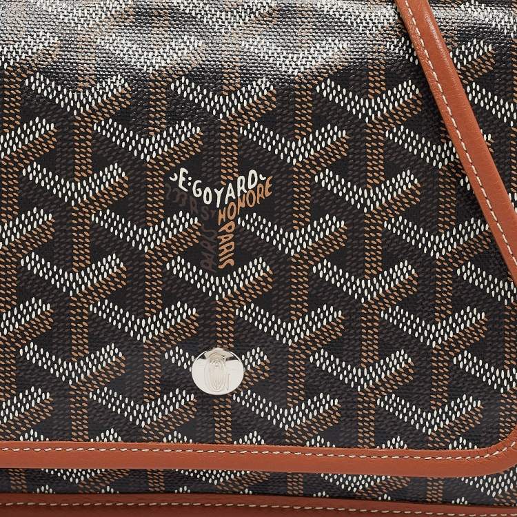Pre Owned Goyard Brown Goyardine Coated Canvas Plumet Crossbody Bag