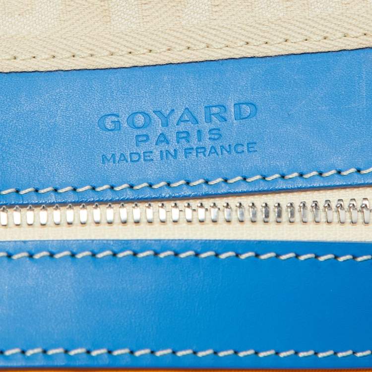 Pre Owned Goyard Blue Goyardine Canvas Bowling 45 Bag