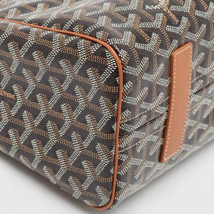 Pre Owned Goyard Brown Goyardine Coated Canvas and Leather Rouette PM Bag