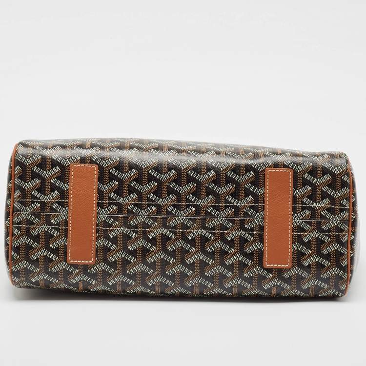 Pre Owned Goyard Brown Goyardine Coated Canvas and Leather Rouette PM Bag