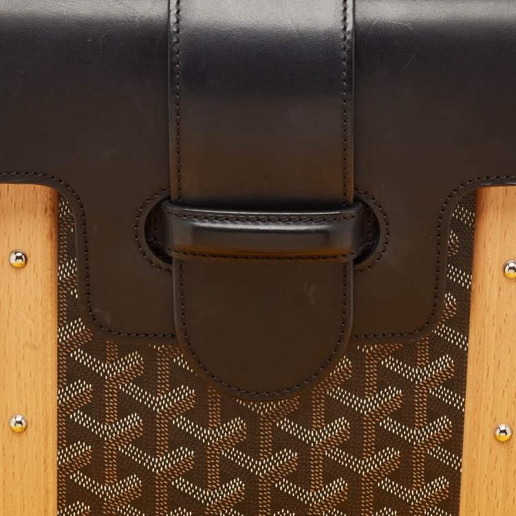 Pre Owned Goyard Black Goyardine Coated Canvas and Leather Saigon MM Top Handle Bag
