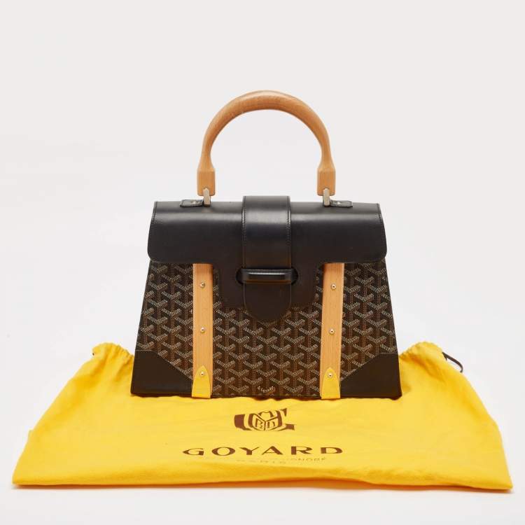 Pre Owned Goyard Black Goyardine Coated Canvas and Leather Saigon MM Top Handle Bag