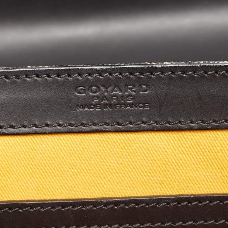 Pre Owned Goyard Black Goyardine Coated Canvas and Leather Saigon MM Top Handle Bag