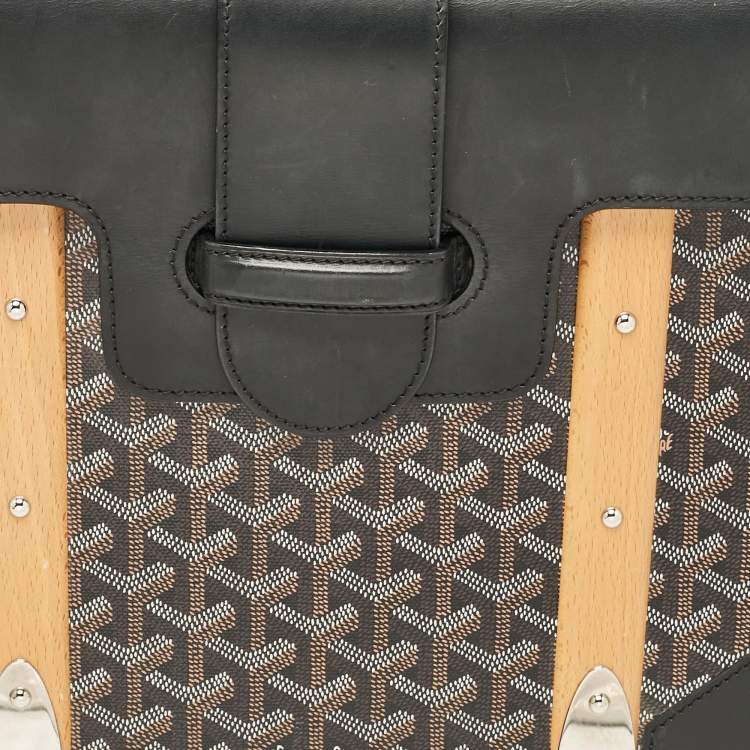 Pre Owned Goyard Black Goyardine Coated Canvas Saigon MM Top Handle Bag