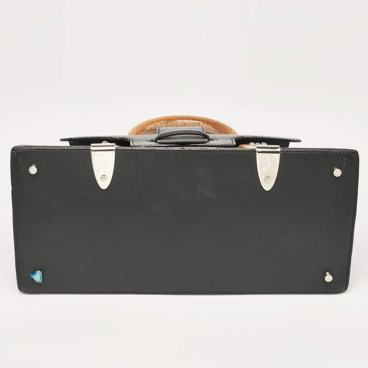 Pre Owned Goyard Black Goyardine Coated Canvas Saigon MM Top Handle Bag