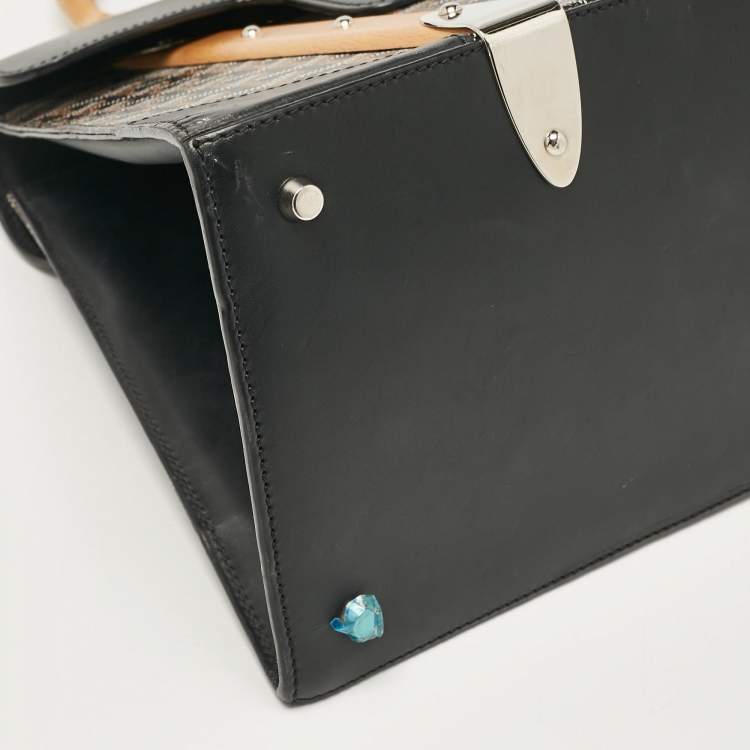 Pre Owned Goyard Black Goyardine Coated Canvas Saigon MM Top Handle Bag