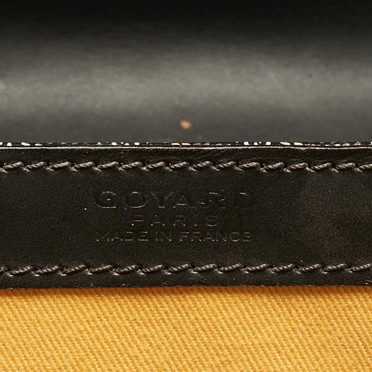 Pre Owned Goyard Black Goyardine Coated Canvas Saigon MM Top Handle Bag