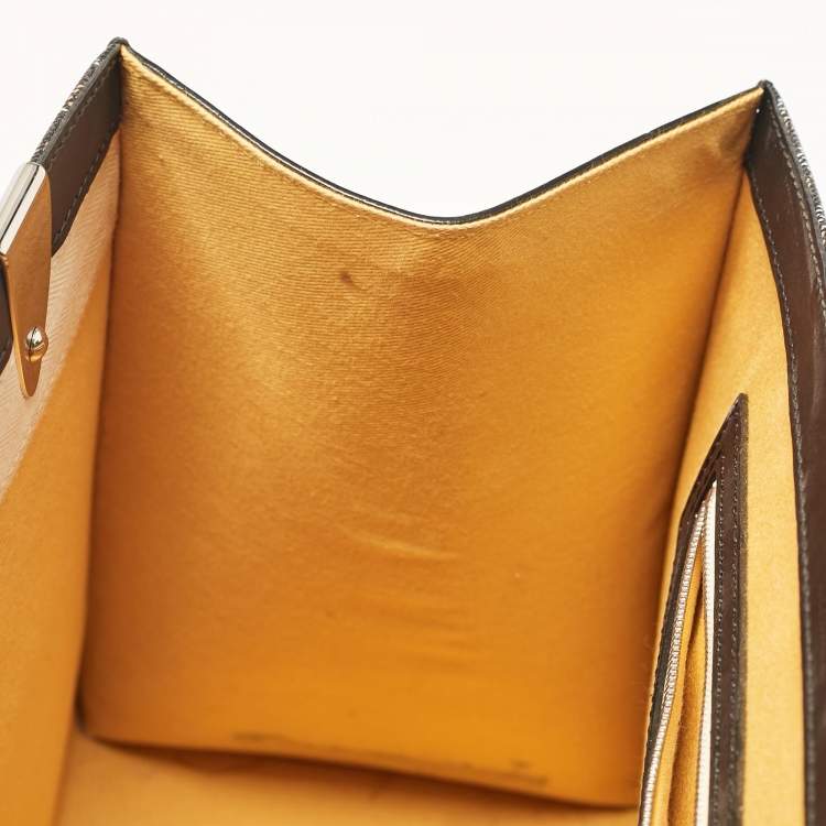Pre Owned Goyard Black Goyardine Coated Canvas Saigon MM Top Handle Bag