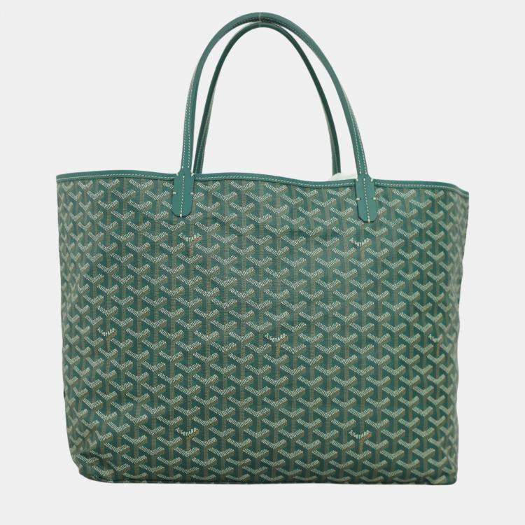 Pre Owned Goyard Green Canvas St. Louis GM Tote Bag 
