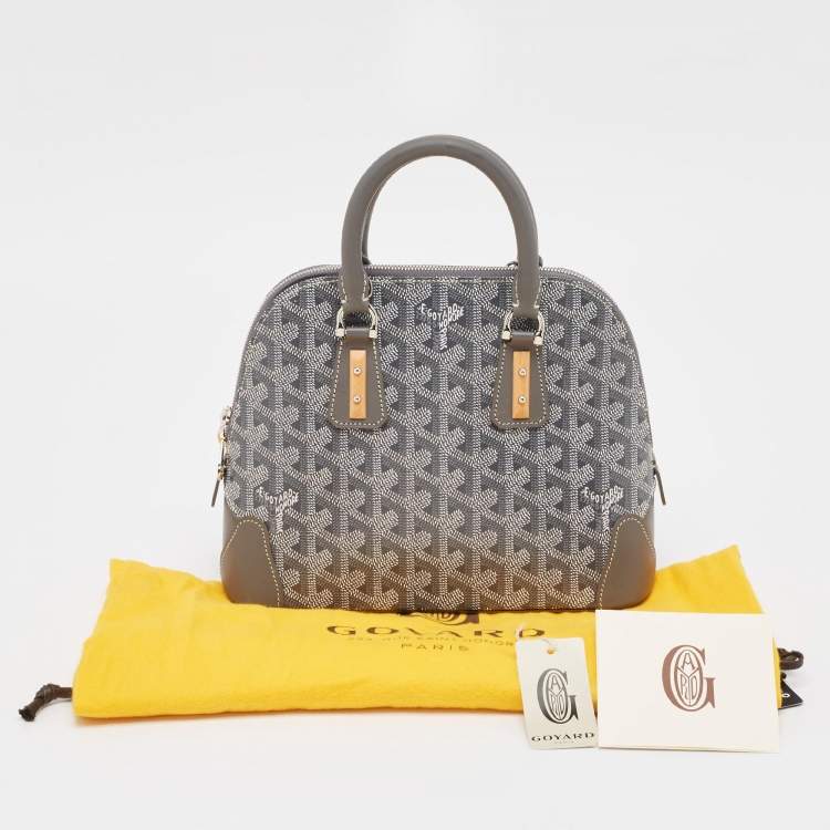 Pre Owned Goyard Grey Goyardine Coated Canvas and Leather Mini Vendome Satchel