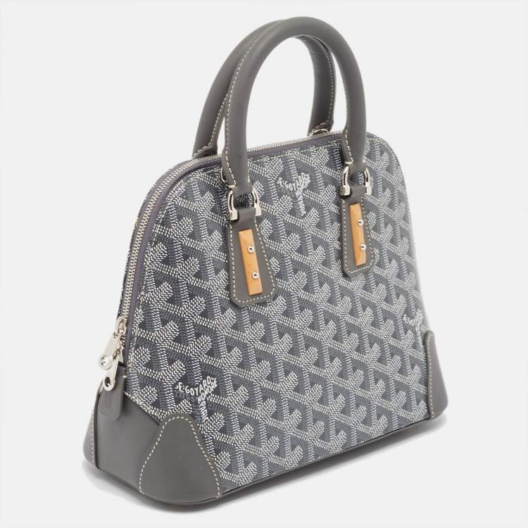 Pre Owned Goyard Grey Goyardine Coated Canvas and Leather Mini Vendome Satchel