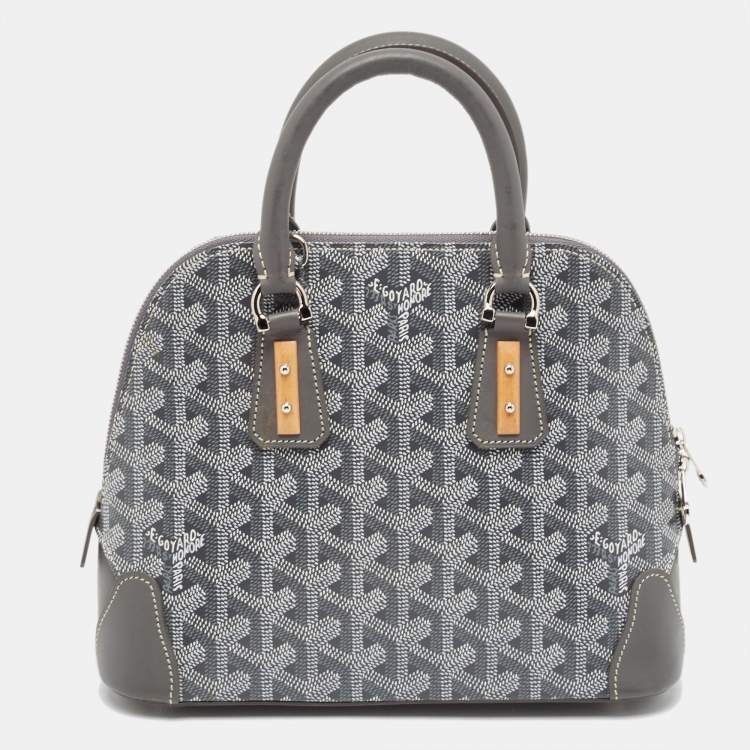 Pre Owned Goyard Grey Goyardine Coated Canvas and Leather Mini Vendome Satchel
