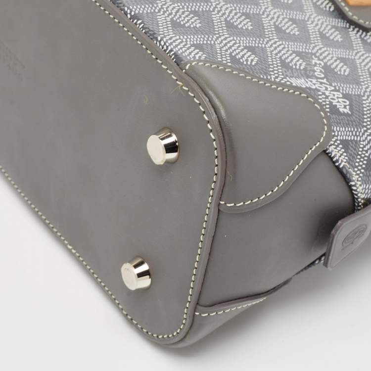 Pre Owned Goyard Grey Goyardine Coated Canvas and Leather Mini Vendome Satchel