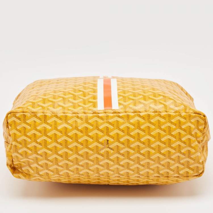 Pre Owned Goyard Yellow Goyardine Coated Canvas Boheme Hobo