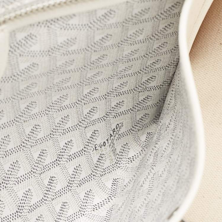 Pre Owned Goyard White Goyardine Coated Canvas and Leather Artois MM Tote