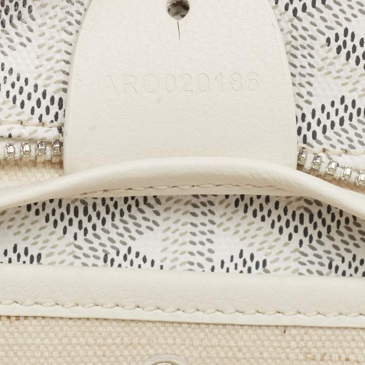 Pre Owned Goyard White Goyardine Coated Canvas and Leather Artois MM Tote