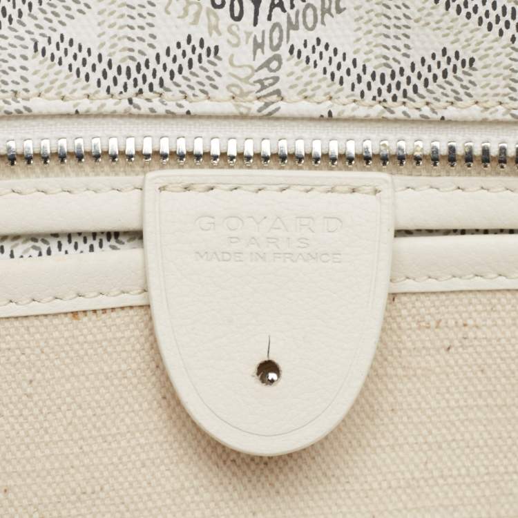 Pre Owned Goyard White Goyardine Coated Canvas and Leather Artois MM Tote