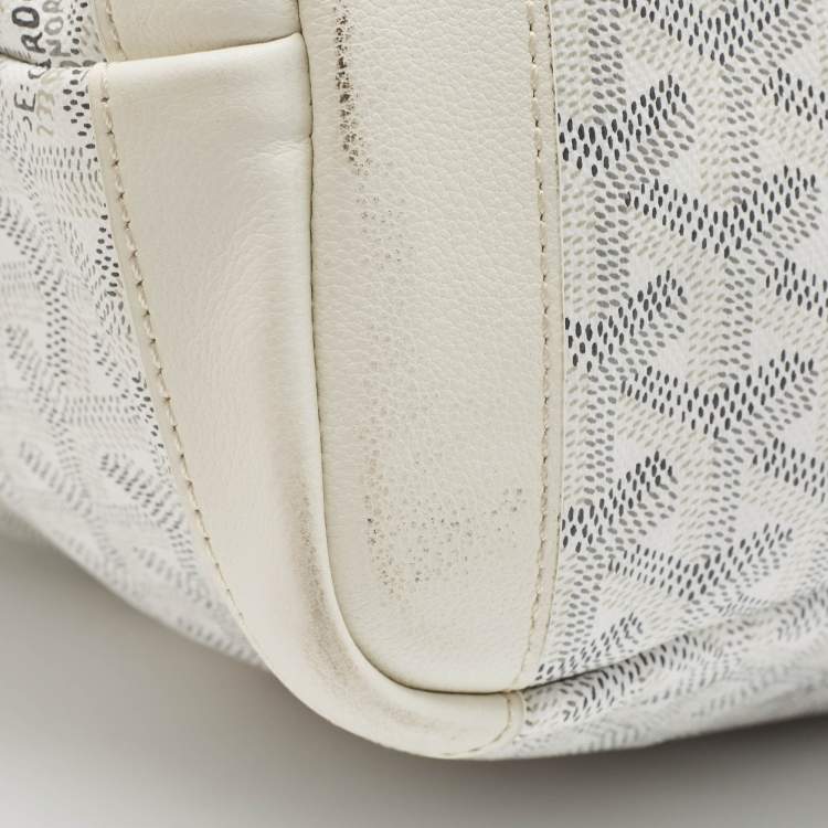 Pre Owned Goyard White Goyardine Coated Canvas and Leather Artois MM Tote