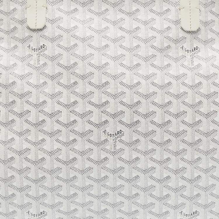 Pre Owned Goyard White Goyardine Coated Canvas and Leather Artois MM Tote