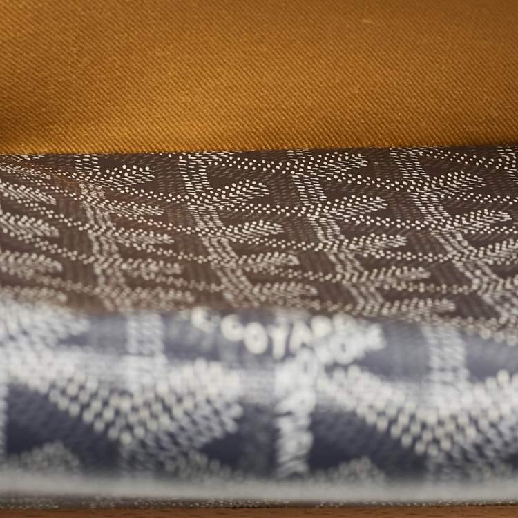 Pre Owned Goyard Grey Goyardine Coated Canvas Monte Carlo Bois Clutch