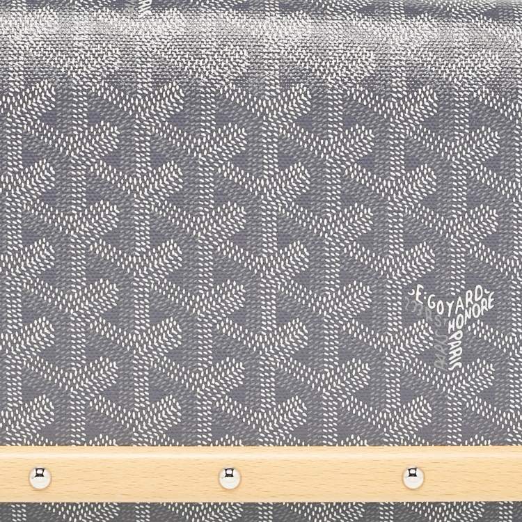 Pre Owned Goyard Grey Goyardine Coated Canvas Monte Carlo Bois Clutch
