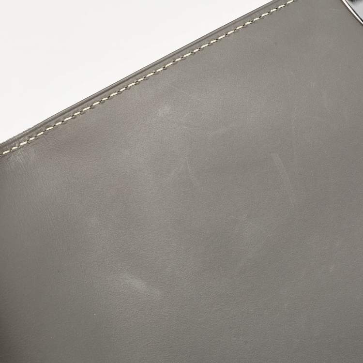 Pre Owned Goyard Grey Goyardine Coated Canvas Monte Carlo Bois Clutch