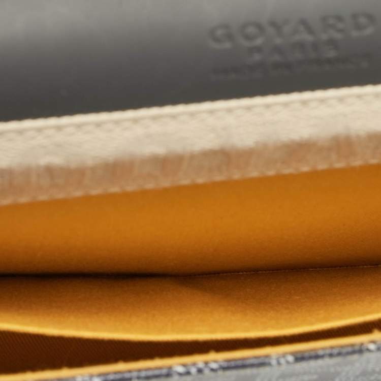 Pre Owned Goyard Grey Goyardine Coated Canvas Monte Carlo Bois Clutch