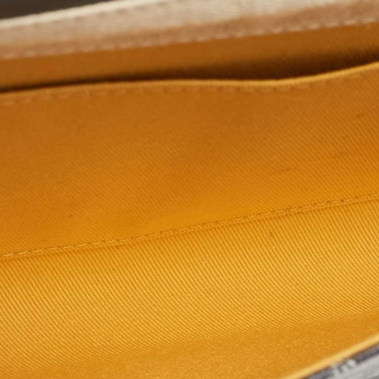 Pre Owned Goyard Grey Goyardine Coated Canvas Monte Carlo Bois Clutch