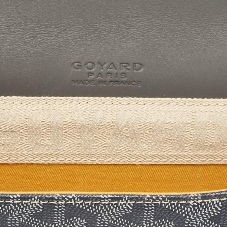 Pre Owned Goyard Grey Goyardine Coated Canvas Monte Carlo Bois Clutch