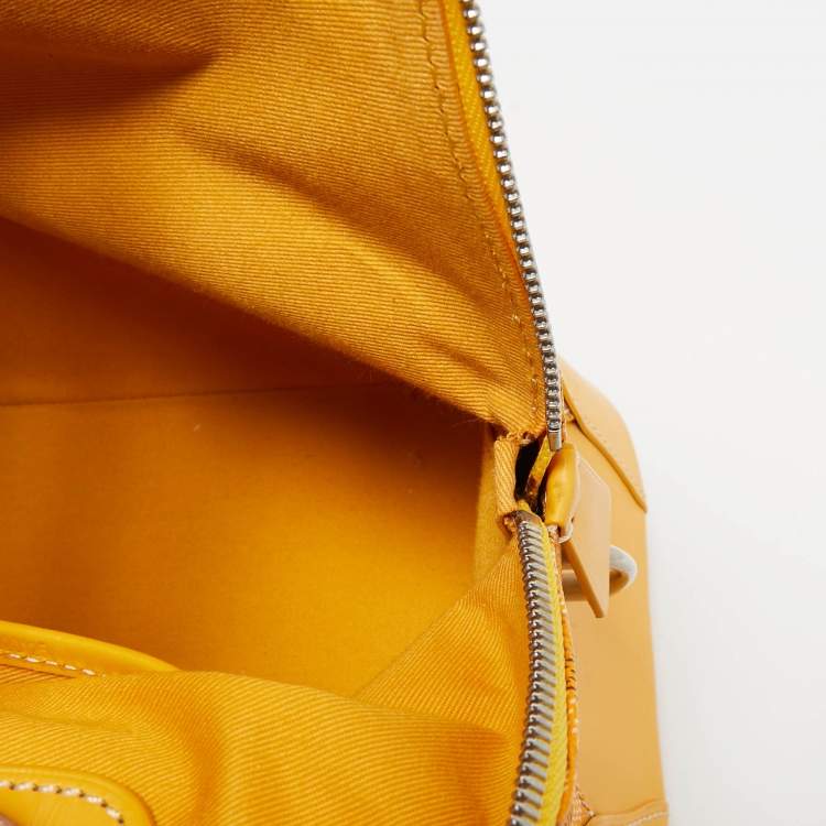 Pre Owned Goyard Yellow Goyardine Coated Canvas and Leather Vendome Satchel