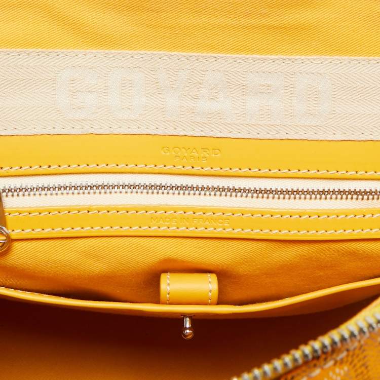 Pre Owned Goyard Yellow Goyardine Coated Canvas and Leather Vendome Satchel