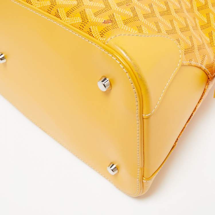 Pre Owned Goyard Yellow Goyardine Coated Canvas and Leather Vendome Satchel