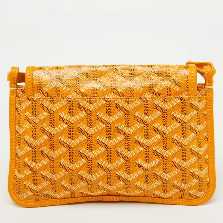 Pre Owned Goyard Yellow Goyardine Coated Canvas Plumet Crossbody Bag
