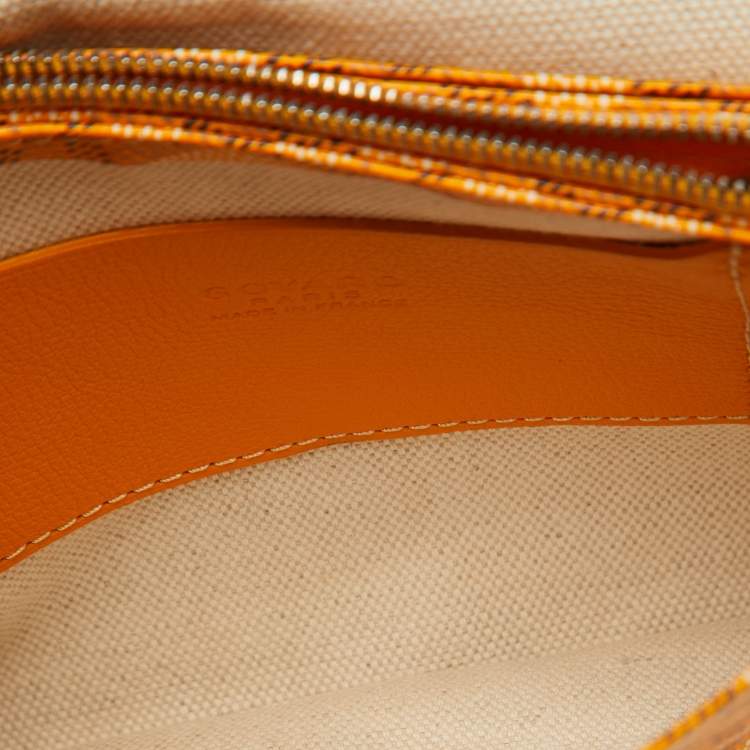 Pre Owned Goyard Yellow Goyardine Coated Canvas Plumet Crossbody Bag