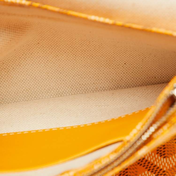 Pre Owned Goyard Yellow Goyardine Coated Canvas Plumet Crossbody Bag