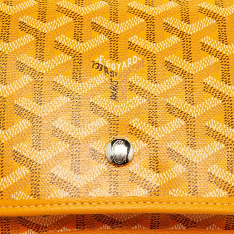 Pre Owned Goyard Yellow Goyardine Coated Canvas Plumet Crossbody Bag