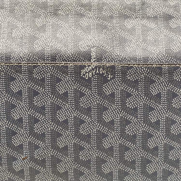 Pre Owned Goyard Grey Goyardine Coated Canvas Belvedere MM Saddle Bag