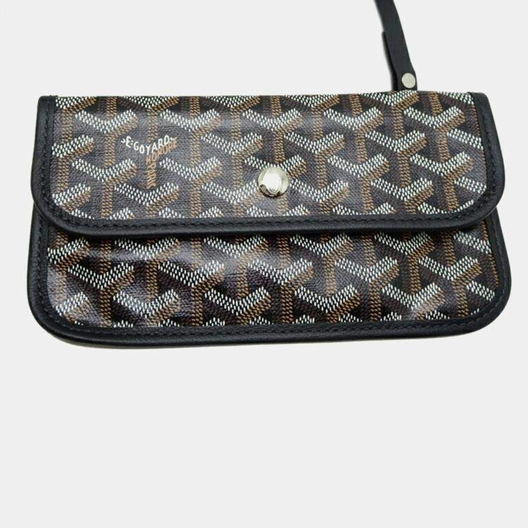 Pre Owned Goyard Black Leather Saint Louis PM Tote Bag