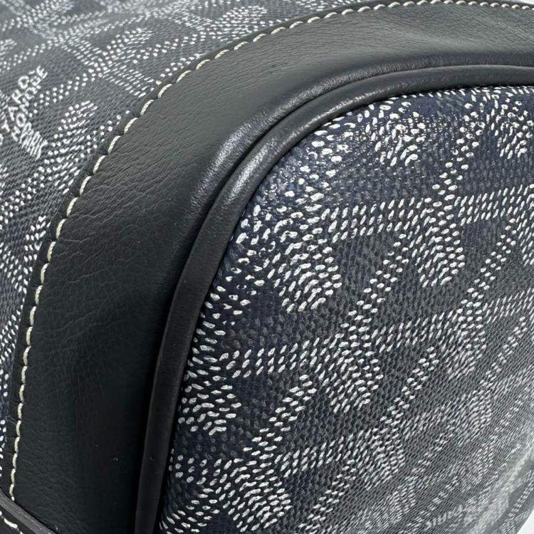 Pre Owned Goyard Grey Goyardine Petit Flot PM Bucket Bag