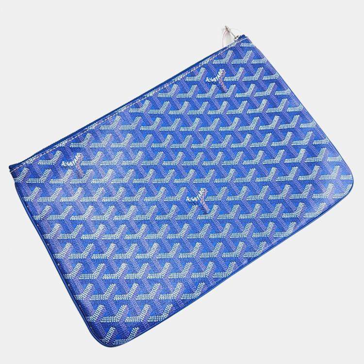 Pre Owned Goyard Blue PVC Senna MM Bag