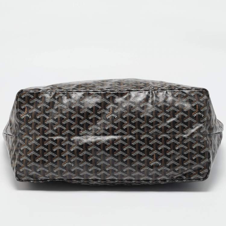 Pre Owned Goyard Black Goyardine Coated Canvas and Leather Saint Louis GM Tote