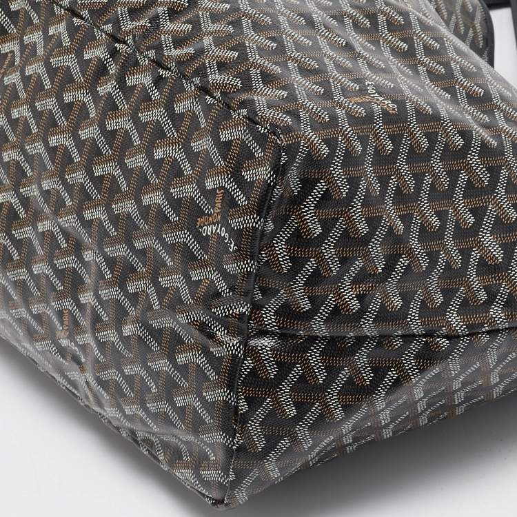 Pre Owned Goyard Black Goyardine Coated Canvas and Leather Saint Louis GM Tote
