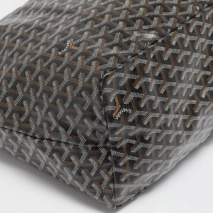 Pre Owned Goyard Black Goyardine Coated Canvas and Leather Saint Louis GM Tote