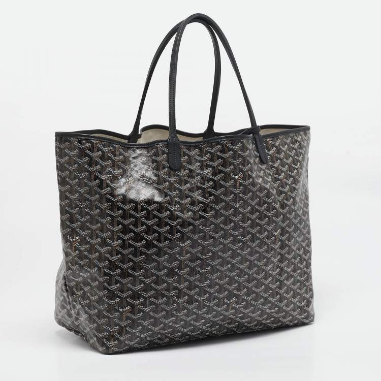 Pre Owned Goyard Black Goyardine Coated Canvas and Leather Saint Louis GM Tote