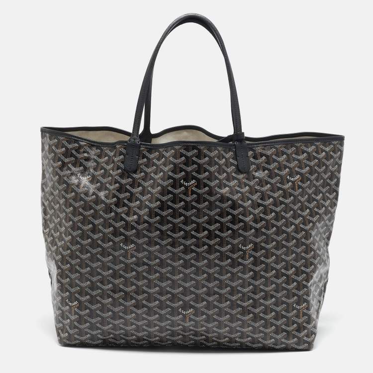 Pre Owned Goyard Black Goyardine Coated Canvas and Leather Saint Louis GM Tote