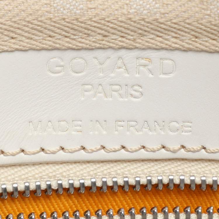 Pre Owned Goyard White Goyardine Coated Canvas 35 Croisiere Duffel Bag