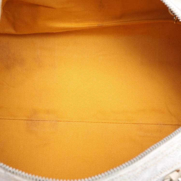 Pre Owned Goyard White Goyardine Coated Canvas 35 Croisiere Duffel Bag