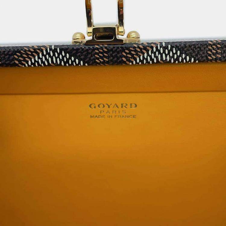 Pre Owned Goyard Black/Natural PVC Leather Minodiere Shoulder Bag