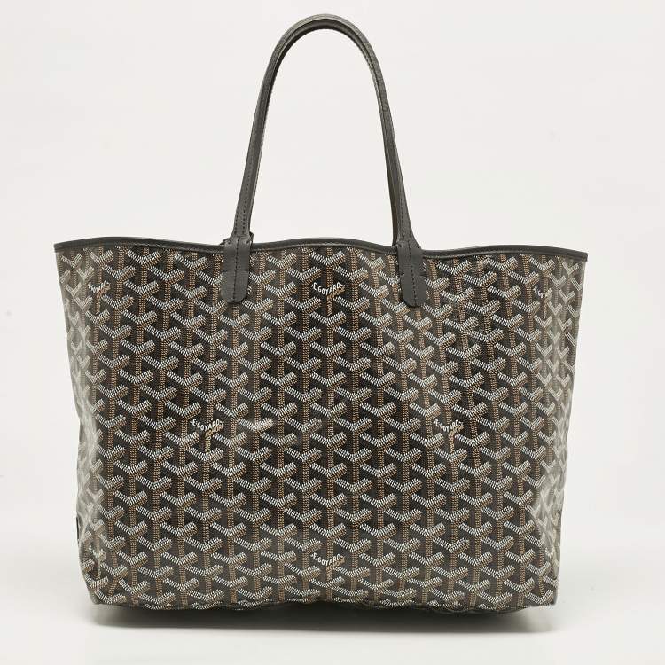 Pre Owned Goyard Black Goyardine Coated Canvas Saint Louis PM Tote