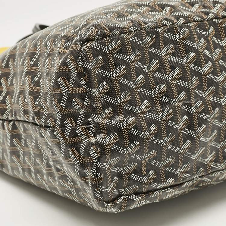 Pre Owned Goyard Black Goyardine Coated Canvas Saint Louis PM Tote